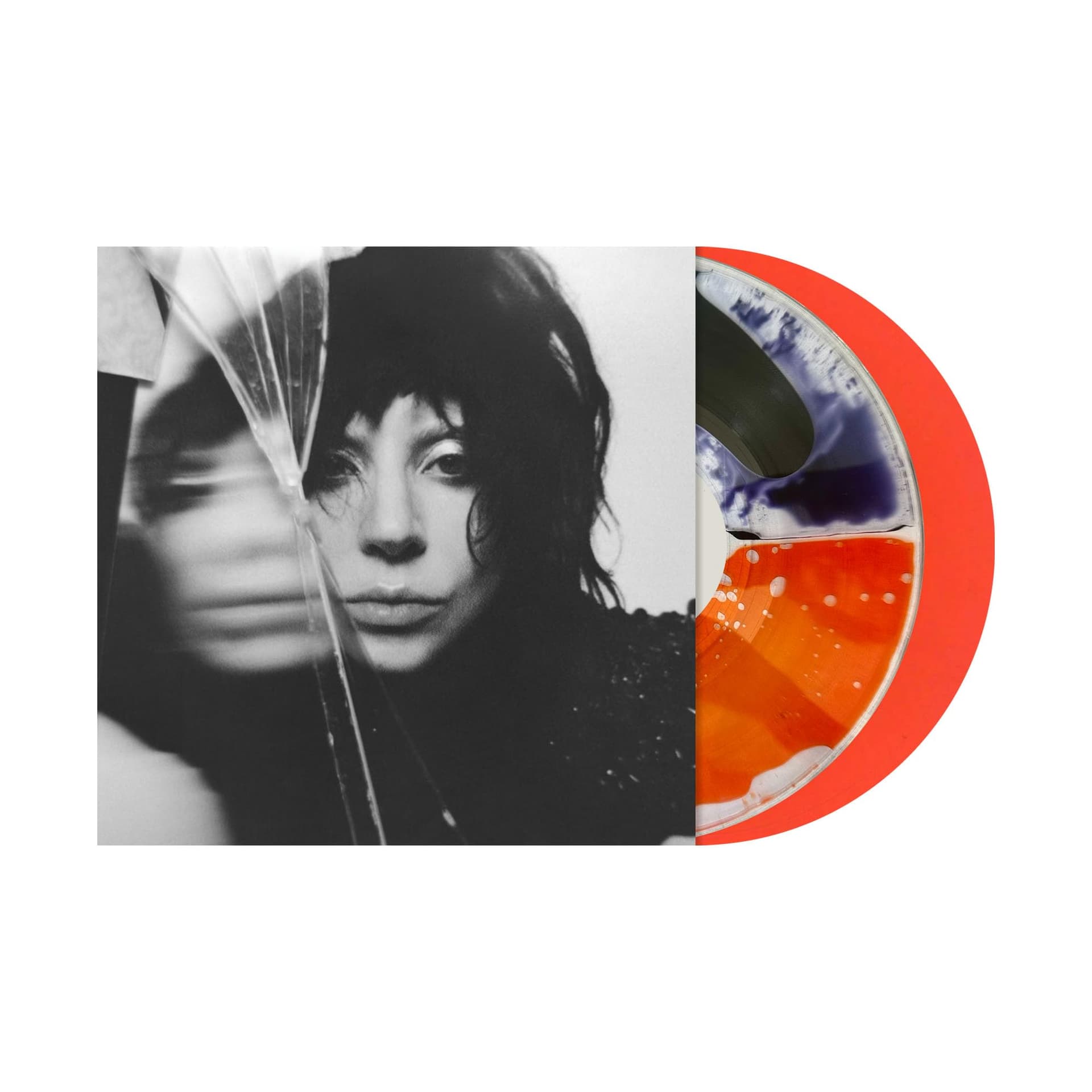 Mayhem Split Orange Black Liquid Vinyl with Neon Orange Etched, Lady Gaga - Image 1