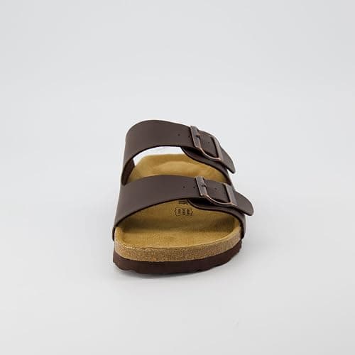 CUSHIONAIRE Lane Cork Footbed Mens Sandals, Adjustable Buckle Comfort Slides for Men, Genuine Leather Insole Summer Sandals Men Footwear thumbnail 9