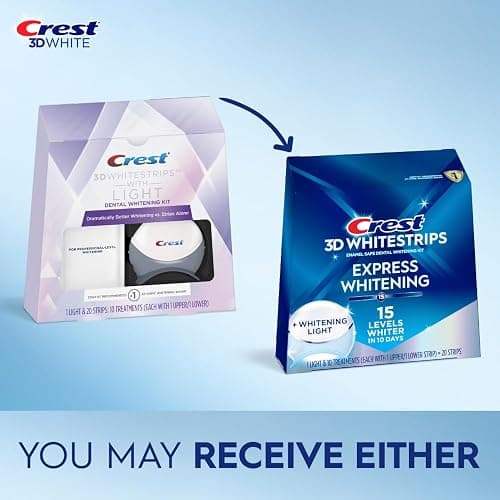 Crest 3D Whitestrips Express Whitening + LED Light – Teeth Whitening Kit, 1 Light + 10 Treatments, Each with 1 Upper/1Lower, 20 Strips – Crest 3DWhite Teeth Whitening Strips thumbnail 2
