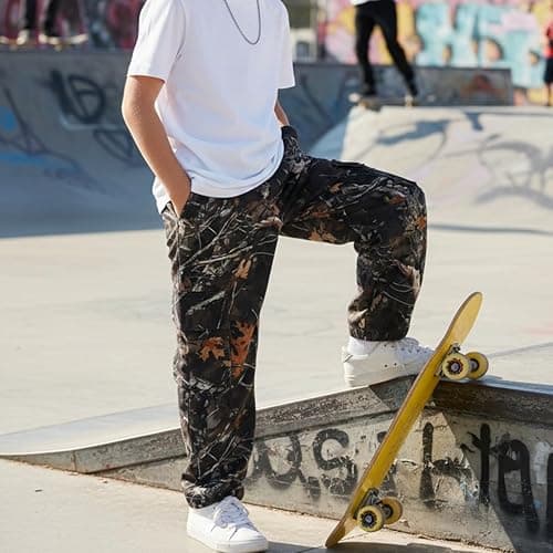 Voonlie Kids' Boy Camo Pants Casual Cargo Pants Baggy Stretchy Wide Leg Streetwear with Pocket thumbnail 2