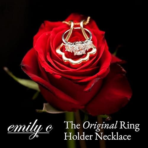 Emily C Ring Holder Necklace - Stainless Steel Necklace with Gold Finish - Engagement Gift for Doctors & Nurses - Gold Jewelry for Mom or Grandmother thumbnail 7