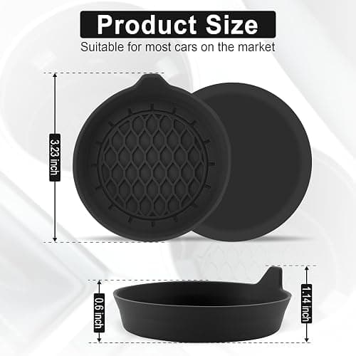 SINGARO Car Cup Holder Coaster, Silicone Cup Holder Insert, Universal Non-Slip Cup Holders, Car Accessories Interior for Women and Man Interior Sets 4 Pack Black thumbnail 2