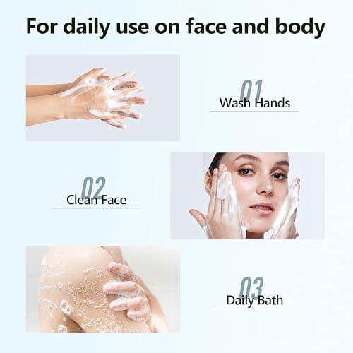 PALFICAB Green Tea Soap, Moisturizing Bath Soap Bars, Cruelty-Free, Gentle Exfoliating for Hydrating & Nourishing Skin with Green Tea Leaves, Coconut Oil, Shea Butter, Gifts for Women Men, 3 Bars thumbnail 3