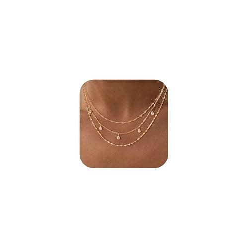 Fwlisesa Layered Necklaces for Women, Dainty Gold Necklace Stack 14k Gold Plated Layering CZ Chain Choker Necklaces for Women Trendy Simple Non Tarnish Gold Necklaces Set Fashion Bridal Prom Jewelry - Image 1