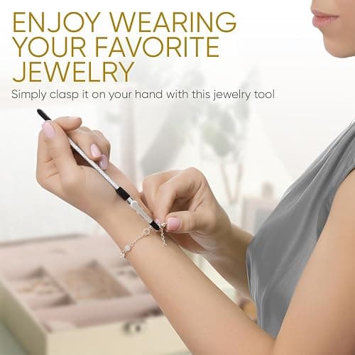 Mission Gallery Bracelet Helper Tool - Fastener Helper Tool for Bracelet, Necklace, Jewelry, Watch - Clip, Clasp Helper - Easy to Put on Yourself, Portable, Made of Metal, Silver thumbnail 4