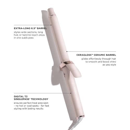 T3 SinglePass Curl X Extra-Long Barrel 1", 1.25", 1.5" Curling Iron with 9 Heat Settings and Ceramic Barrel for Fast Styling and Lasting Results on All Hair Types thumbnail 3
