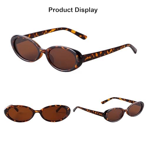 Laurinny 90s Sunglasses for Women Men Retro Small Oval Sunglasses thumbnail 5