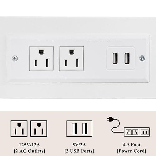 YUFAM 3-Tier Small Narrow Wood Side Table with Charging Station, Skinny Nightstand for Small Space, Slim Bedside Table with Storage for Couch, Thin End Table with USB Ports and Outlets, White - 1 Pack - White thumbnail 6