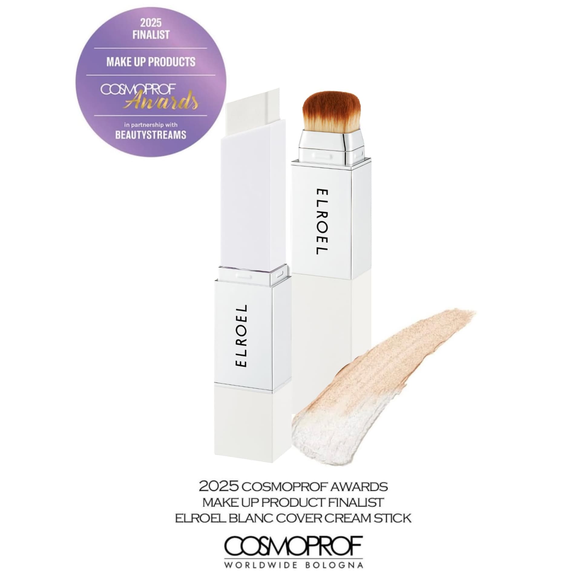Blanc Cover Cream Stick V White - Korean Color-Changing Foundation Stick with Volufiline - Medium to Full Coverage Dewy Finish Base Makeup - Dual-Ended with Detachable Brush (202) thumbnail 3