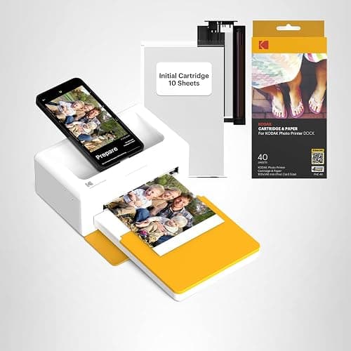 KODAK Dock Plus 4PASS Instant Photo Printer, 4x6” Portable Picture Printer, Bluetooth & Dock 2-in-1 Home and Gift Printer for iPhone & Android, 50 Sheets Bundle thumbnail 10