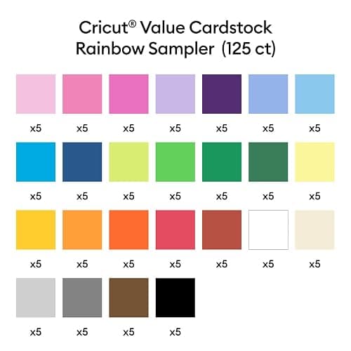 Cricut Value Cardstock Paper, Rainbow Sampler - 125 sheets (8.5" x 11") - Compatible with Joy Xtra, Explore, & Maker Machines - Letter Size thumbnail 3