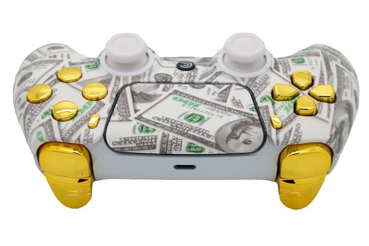 Custom Wireless Controller Compatible with PS5 - Multiple Designs Available (Money & Gold Inserts) thumbnail 4