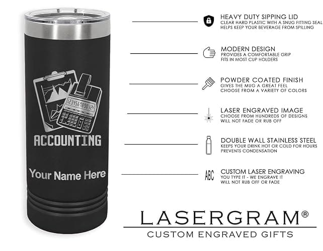 LaserGram 22oz Vacuum Insulated Skinny Tumbler, Bible Verse John 14-6, Personalized Engraving Included (Black) thumbnail 5