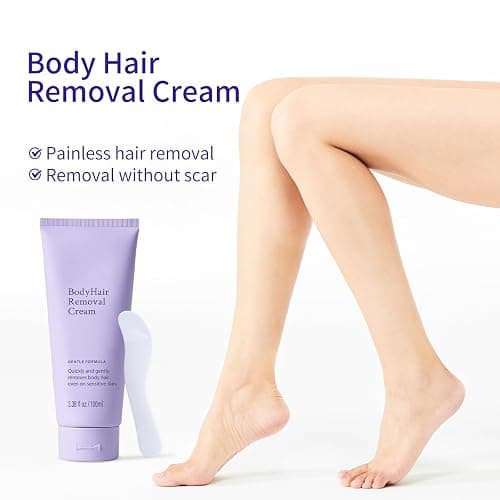 Body & Facial Hair Removal Cream, Gentle Safe for Sensitive Skin, Painless Hair Removal for Women & Men, 3.38 fl oz thumbnail 2