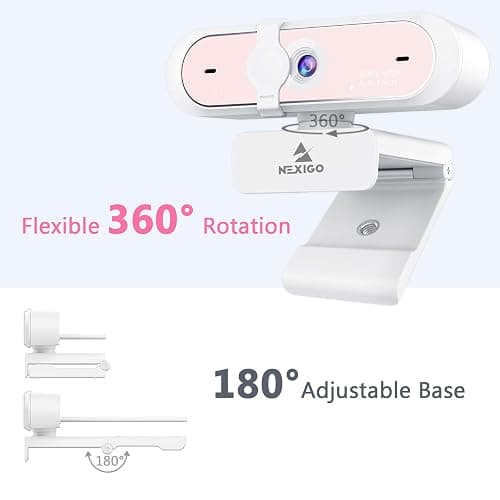 NexiGo N660P 1080P 60FPS Webcam with Software Control, Dual Microphone & Cover, Autofocus, HD USB Computer Web Camera, for OBS/Zoom/Skype/FaceTime/Teams/Twitch, Pink thumbnail 6