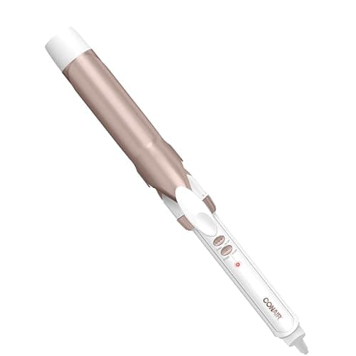 Conair Double Ceramic 1-1/4 Inch Curling Iron, 1.25-Inch Barrel Creates Loose Curls, Hair Curler for Use on Medium and Long Hair, White - Image 1