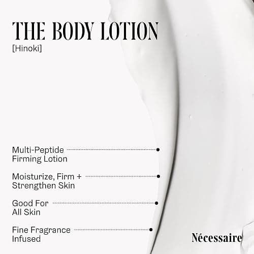 Nécessaire The Body Lotion with Pump – Hinoki Scented Body Moisturizer with Peptides, Niacinamide, Vitamins C/E & Omega 6/9 – Skin-Firming Daily Hydration – Dermatologist-Tested, Vegan – 15.2 oz thumbnail 3