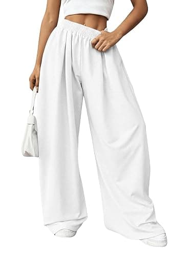 SweatyRocks Women's Barrel Pants Wide Leg High Waist Baggy Sweatpants Elastic Oversized Athletic Joggers Trousers - Image 1