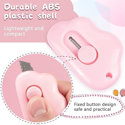 Tamaki Box Cutter Letter Opener Envelope Slitter Utility Retractable Art Knives, Package Opener Envelope Mail Letter Box Cloud Shaped Carton Portable Cutter with Key Chain Hole thumbnail 3