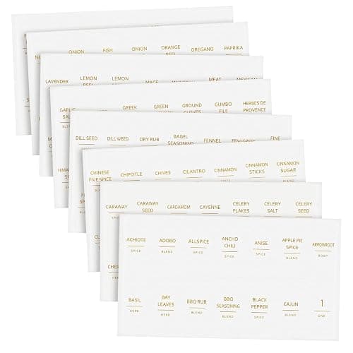 Talented Kitchen Spice Labels for Jars - 140-Pack, 1.25 x 2.5 in, Gold Matte Vinyl - Water-Resistant & Easy Peel & Stick - Kitchen & Pantry Organization - Spice Jar Labels Gold thumbnail 6