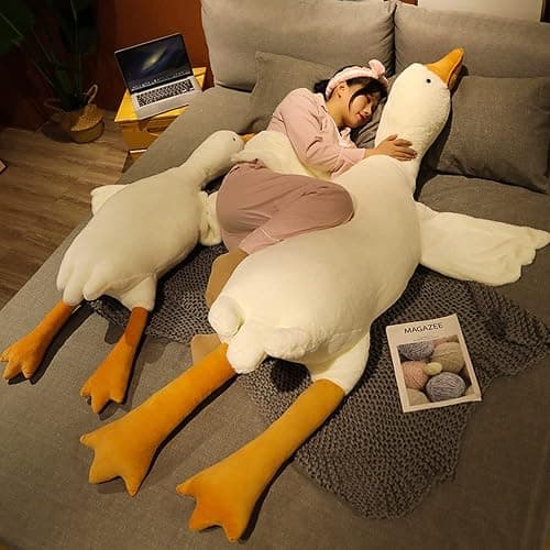 Goose Stuffed Animal Pillow Toy, Cute Giant White Goose Stuffed Animal Duck Plush,Swan White,It's a for Everyone. thumbnail 7