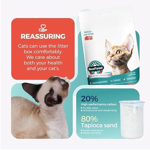 MOONFOREST Tapioca Cat Litter, Cassava Cat Litter Odor Control Dust-Free Clumping Litter thumbnail 7