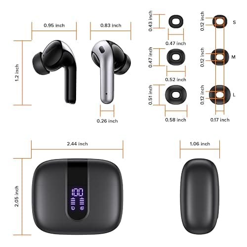 TAGRY Bluetooth Headphones True Wireless Earbuds 60H Playback LED Power Display Earphones with Wireless Charging Case IPX5 Waterproof in-Ear Ear buds with Mic for TV Smart Phone Laptop Computer Sports thumbnail 8