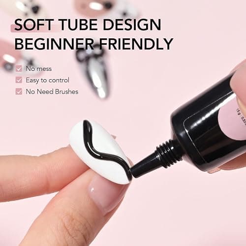 GAOY Black 3D Nail Gel, 15g Sculpting Gel for 3D Nail Art Designs Carving, Molding, Painting, No Wipe Gel for Gems & Charms Decoration, Salon DIY Use thumbnail 3