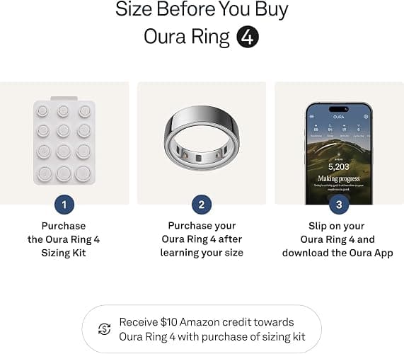 Oura Ring 4 - Silver - Size 6 - Sleep, Activity, Women’s Health, AI Advisor, Up to 8 Days of Battery Life, Size Before You Buy, Android & iOS Compatible thumbnail 3