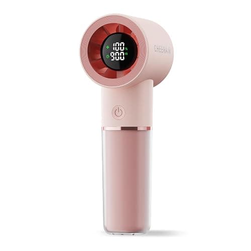 Cheerair Handheld Portable Fan, 6-Speed Powerful Mini Personal Fan, Rechargeable 5000mAh Battery with Up to 15 Hours Runtime, Pocket Turbo Fan with Smart LED Display, Ideal for Travel, Camping, Makeup - Image 1