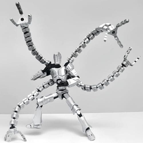 T13 3D Action Figure Set (Assembly Completed) 2 Pcs, 3D Printed Multi-Jointed, Titan 13 Action Figures, Multi-Articular Lucky Mobile Robot Nova,Desktop Decorations for Game Lovers Toys (Sliver Gold) thumbnail 2