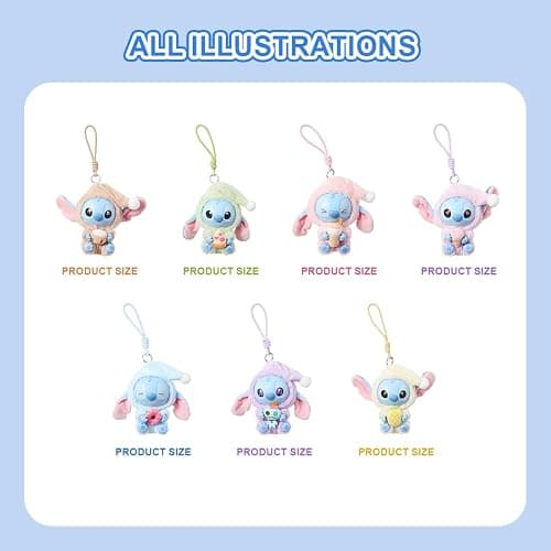 UKJNG Stitch Eat Something Before Sleep Collection Vinyl Plush Toy Surprise Box Figure Model Blind Box Plush Toy Gift for Girls and Boys Cute Collectible Keychain Single Box (Random One) thumbnail 6
