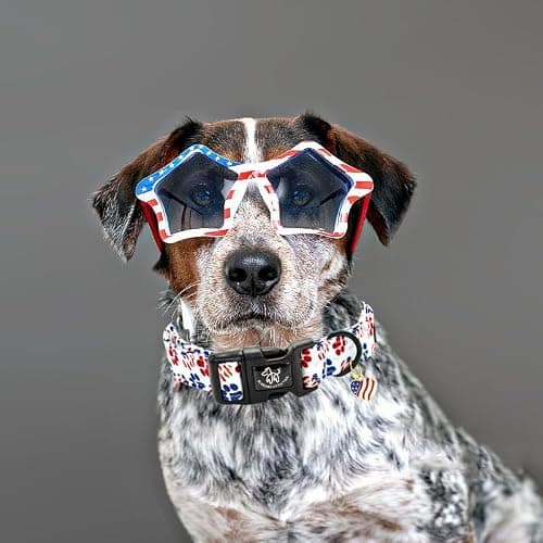 Elegant little tail Independence Dog Collar, 4th of July Holiday Pet Collars Cotton Patriotic Puppy Girl or Boy Soft Pet Gift Adjustable Dog Collar for Small Medium Large Dogs thumbnail 4