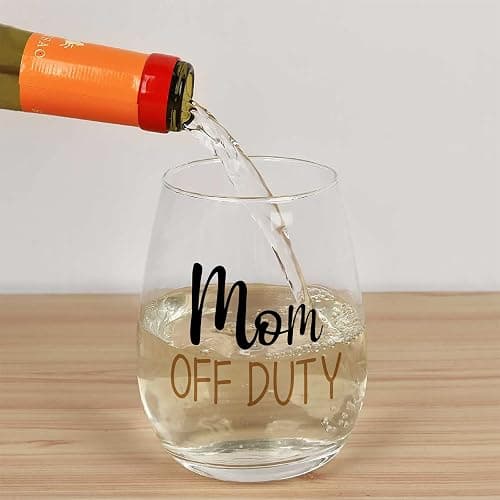Futtumy Dad and Mom Gift Set, Dad & Mom off Duty Beer Glass and Stemless Wine Glass Combo for Daddy Mom New Parents, Funny Gift for Father’s Day Mother’s Day Christmas Birthday Daily Use Baby Shower thumbnail 2