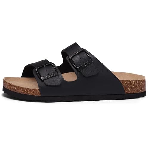 Litfun Women's Cork Footbed Sandal Summer Slip On Slide Sandals with Adjustable Buckle thumbnail 6