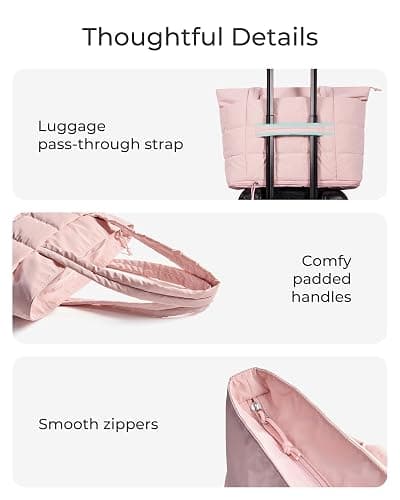 BAGSMART Expandable Tote Bag for Women, Puffer Work Tote Handbag, Quilted Carry On Bag for Travel Gym thumbnail 5