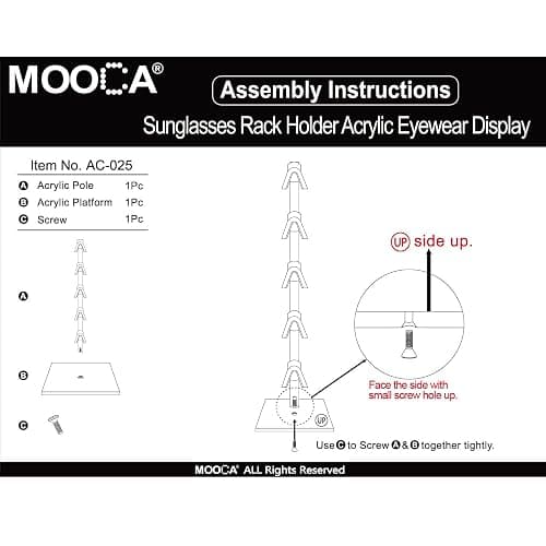 MOOCA 2 Pcs Set Premium Acrylic Sunglass Organizer, Glasses Holder, Sunglass Holder, Glasses Stand, Eye Glass Holder, 5 Frames for Each thumbnail 7
