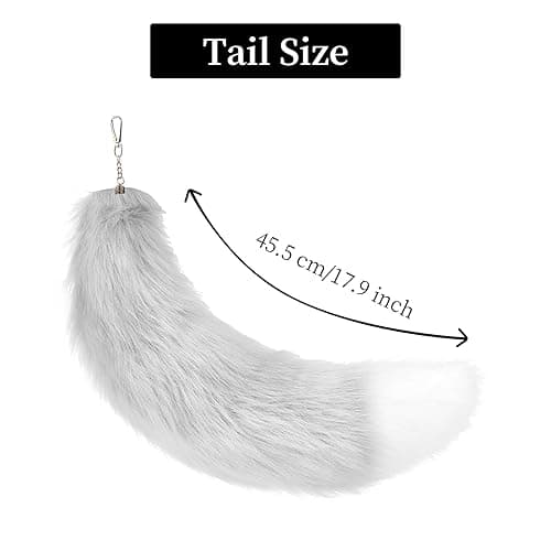 Fox Wolf Cat Ears and Tail Set Cosplay Costume Furry Fox Tail Keychain Therian Stuff Costume thumbnail 4