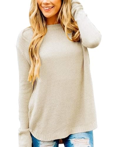 MEROKEETY Fall Long Sweaters for Women 2026 Trendy Long Sleeve Cute Knit Outfits Loose Fit Crewneck Work Casual Pullover - Image 1