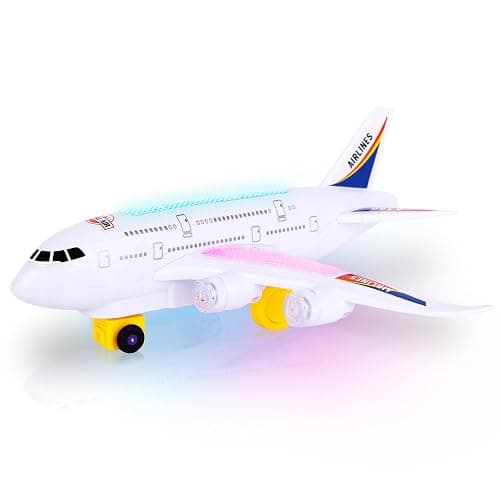 ArtCreativity Light-Up Airplane Toy with Bump & Go Action, Flashing LED Lights & Takeoff Sounds – Kids Airplane Toy with Moving Wheels – Fun Birthday Gift for Boys & Girls Ages 3-8 thumbnail 5