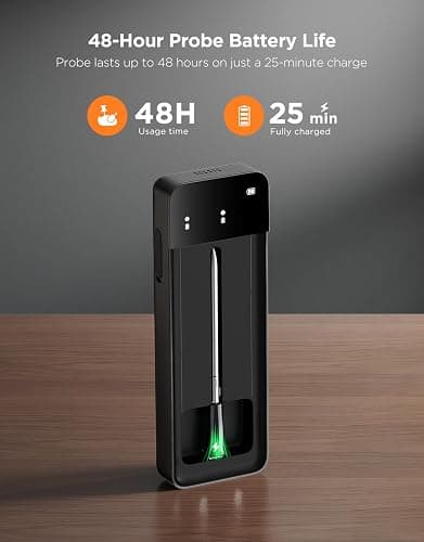 GoveeLife Bluetooth Wireless Meat Thermometer with Digital Standalone LCD Base, WiFi Unlimited Range, ±1.8℉ Accuracy, Food Grade Internal Ambient Sensor Probes for Kitchen, BBQ, Grill, Oven, Smoker thumbnail 7