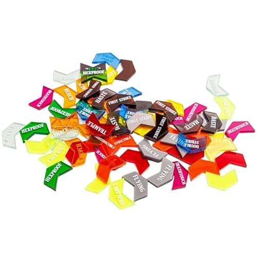 72 Pieces MTG Keyword Counters with Box for Magic The Gathering Colored MTG Creature Stats Buff Tokens MTG Gift Accessories (Keyword Counters) thumbnail 3