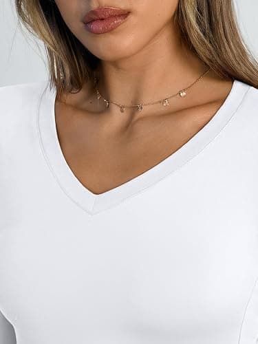 Trendy Queen Long Sleeve Shirts for Women 2025 Fall Fashion V Neck Basics Crop Tops Slim Fitted Y2K Tops Outfits Clothes thumbnail 5