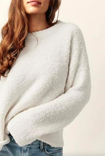 Almere Boucle Pullover Sweater, Womens Oversized Crewneck, Wool Blend Fall and Winter thumbnail 3