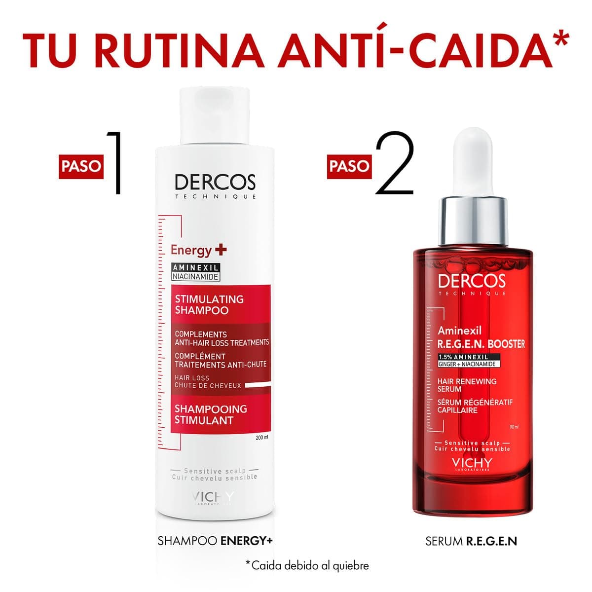 Vichy DERCOS Aminexil Clinical R.E.G.E.N Booster, Primer Sérum Regenerador Capilar, Reduce la Caída del Cabello y Estimula su Crecimiento, Para Todo Tipo de Cuero Cabelludo, 90 ml thumbnail 8