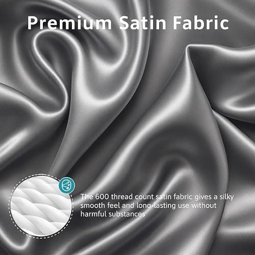 Satin Bassinet Sheet 2 Pack, Great for Baby Hair, Soft Silk Feeling Sheet for Rectangle Cradle Bassinet Mattress Pad, for Boys Girls Gift Newborn and Infant(White & Gray) thumbnail 6