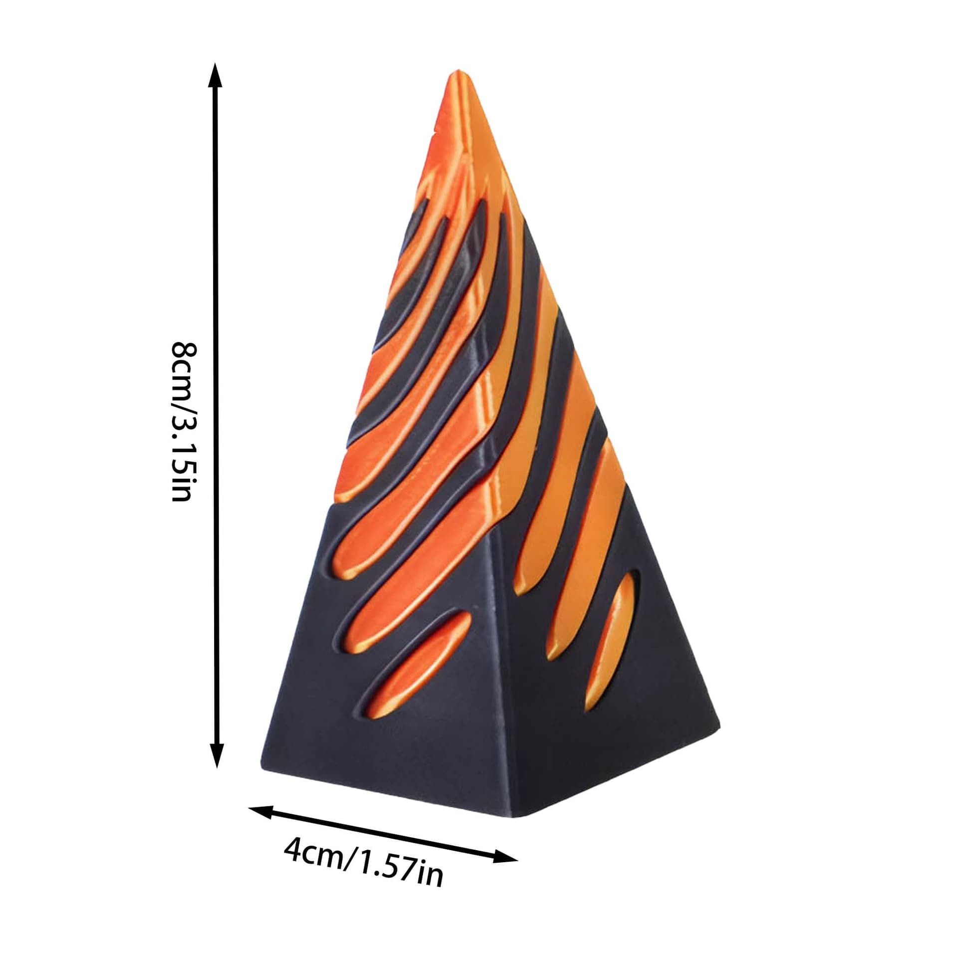 3D Spiral Fidget Stress Relief Toys Suitable(3 Square) | Cone ;Young People;PLA;Multicolor thumbnail 2