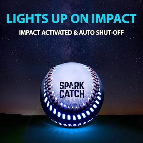 SPARK CATCH Light Up Baseball, Glow in The Dark Baseball, Sports Gear Accessories Gifts for Boys 8 9 10 11 12 13 14 15 Years Old, Kids Teens All Ages Gift Ideas thumbnail 2
