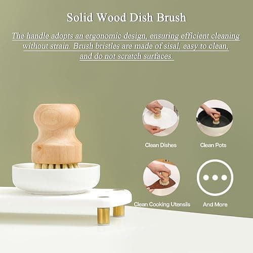 MOMEEMO Gold Soap Dispenser Set Comes with Stainless Steel Pumps, Instant Dry Tray, and Dish Scrub Brush, Suitable for Kitchen Decor and Accessories. (Gold) thumbnail 6