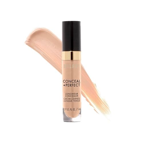 Milani Conceal + Perfect Longwear Concealer Full Coverage Infused with Hyaluronic Acid & Vitamin E, Cover Dark Circles, Blemishes & Skin Imperfections for Long-Lasting Wear - Light Beige - Image 1